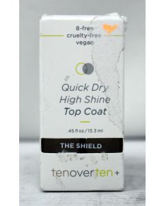 tenoverten - The Shield Protective Top Coat | Clean, Natural, Non-Toxic Nail Care (0.45 fl oz | 13.3 mL)"