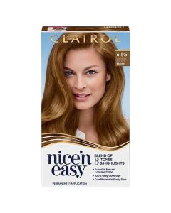 Clairol Nice'n Easy Permanent Hair Color Cream, 6.5G Lightest Golden Brown, Hair Dye, 1 Application"