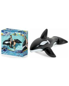 Bestway Jumbo Whale Black and White Ride-on Pool Float, Children 3+ Years"