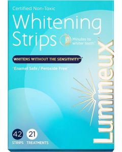 Lumineux Enamel-Safe & Peroxide-Free Teeth Whitening Strips, Dentist Formulated, 21 Pack"