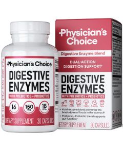 Physician's Choice Digestive Enzymes for Digestive Health & Gut Health, Bloating & Meal Time Discomfort, 30 Count"