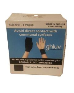 Ghluv Antimicrobial Reusable Gloves To Avoid Contact Size S/M 4 Count