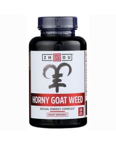 Horny Goat Weed with Maca and Tribulus Capsules, 60 Ct, by Zhou Nutrition"