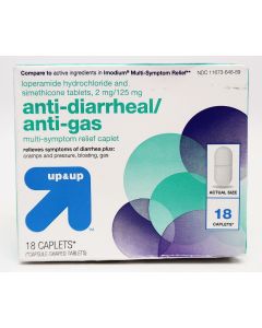 Up & Up Anti-Diarrheal / Anti-Gas Multi-Symptom Bloating Relief Caplet - 18ct