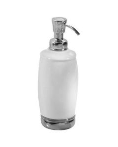 InterDesign York Soap Dispenser 8.25 in. H x 2.5 W x 2.5 in. L Chrome White Steel