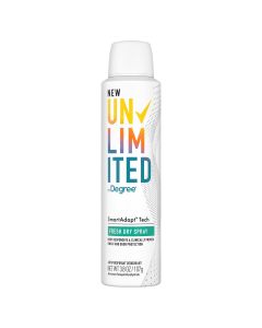 Degree Unlimited Long Lasting Antiperspirant Deodorant Dry Spray, Fresh, 3.8 oz"