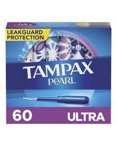 Tampax Pearl Tampons with LeakGuard Braid, Ultra Absorbency, 60 Ct"