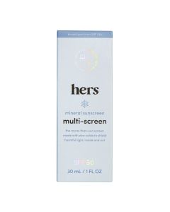 Hers Multi-Screen Hydrating Mineral Sunscreen, Broad Spectrum SPF 50, 1 fl oz"