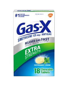 Gas-X Extra Strength Gas Relief Chewable Tablets, Peppermint Creme, 18 Count"