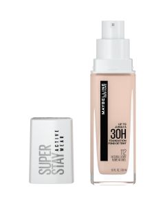 Maybelline Super Stay Liquid Foundation Makeup, Full Coverage, 112 Natural Ivory, 1 fl oz"