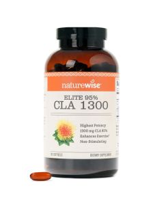 NatureWise CLA 1300 - CLA Supplement w/ 95% Active Conjugated Linoleic Acid for Women and Men, Non-Stimulating, Supports Weight & Fitness Goals - Non-GMO, Gluten Free - 180 Softgels[2-Month Supply]"