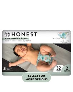 The Honest Company, Clean Conscious Disposable Baby Diapers, Above It All Print, Size 2, 32 Count (Select for More Options)"