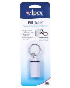 Carex Apex AM/PM Pill Tote Key Chain for Travel, Compact and Portable Medicine Storage, 1 Count"