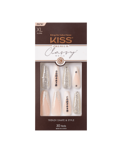 KISS Classy Premium Fake Nails, Sophisticated, 30 Count"