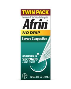 Afrin No Drip Severe Congestion Pump Mist Nasal Spray, 2-15 ml Bottles"