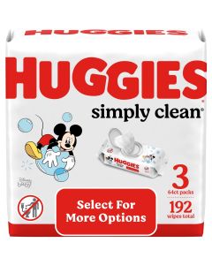 Huggies Simply Clean Unscented Baby Wipes, 3 Pack, 192 Total Ct (Select for More Options)"