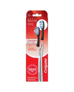 Colgate Keep Optic White Replaceable Head Toothbrush Starter Kit, 2 Brush Heads"