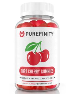 PUREFINITY Tart Cherry Gummies – Uric Acid Flush & Cleanse with Powerful Raw Tart Cherry Extract Antioxidant, Joint & Muscle Comfort, Non-GMO, Vegan, Gluten Free – 60 Gummies"