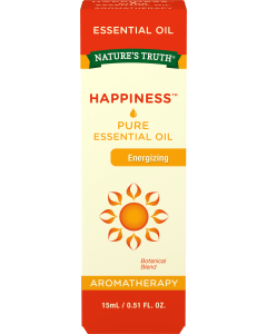 Nature's Truth Happiness Essential Oil Blend | 15 mL | 100% Pure & Undiluted | GC/MS Tested | Blend of Lavender, Tangerine, Bergamot, Cypress, Geranium, Frankincense, Chamomile Oil"