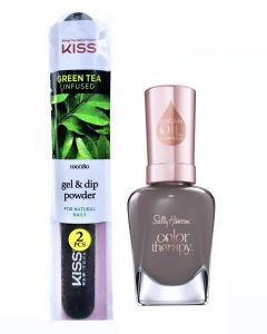 Two Kiss gel & dip powder with Nails Sally Hansen Slate Escape 141 Color