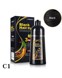 Meidu 3 in 1 Natural Hair Dye Ginger Color Shampoo for Men and Women 500ml- Black