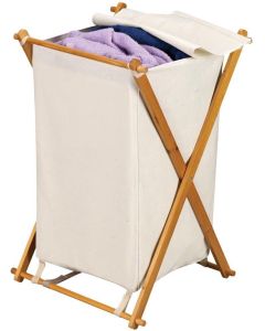 Home Essentials 6781 Xframe Wood Single Hamper