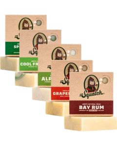 Dr. Squatch All Natural Bar Soap for Men, 5 Bar Variety Pack - Cool Fresh Aloe, Alpine Sage, Spearmint, Bay Rum and Grapefruit IPA CoolFreshAloe/AlpineSage/Mint/BayRum/Grapefruit"