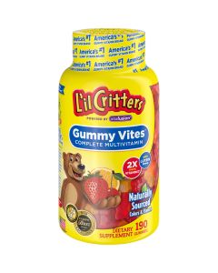 L’il Critters Gummy Vites Daily Gummy Multivitamin for Kids, Vitamin C, D3 for Immune Support Cherry, Strawberry, Orange, Pineapple and Blueberry Flavors, 190 Gummies"