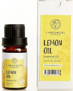 L'ARCENCIEL SKINCARE 100% Pure and Natural Lemon Essential Oil - Steam-Distilled for Skin, Diffusers, Aromatherapy, and Cleaning (0.34 FL OZ)