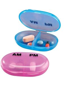 Carex Apex Am/Pm Plastic Med Pack, Daily Travel Pill Case, Holds up to 25 Tablets, 2 Count"