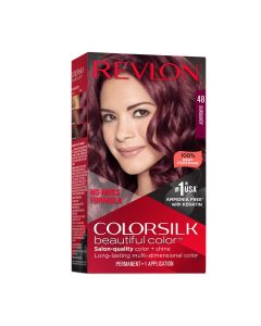 Revlon ColorSilk Beautiful Color Long Lasting Permanent Hair Color, 048 Burgundy, 1 Pack"