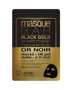 MasqueBAR Black Gold Charcoal & 24k Gold Sheet Mask-No Colour