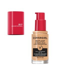 COVERGIRL Outlast Extreme Wear Foundation SPF18, 817 Golden Natural, 1 oz"