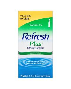 Refresh Plus Lubricant Eye Drops Non-Preserved Tears, 70 Single-Use Containers, 0.01 fl oz (0.4 mL)"