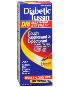 Diabetic Tussin DM Max Strength Cough & Chest Congestion, Diabetics Safe, Berry, 8 fl oz"