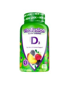 vitafusion Vitamin D3 Gummy Vitamins, Peach, Blackberry and Strawberry Flavored, 150 Count"