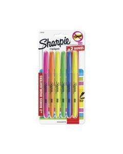 Sharpie Pocket Style Highlighters Chisel Tip Assorted Colors Includes 2 Bonus Highlighters 6 Count