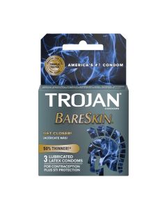 Trojan Sensitivity Bareskin Lubricated, Latex Condoms, 3ct"