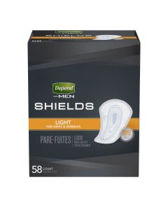 Depend Shield Incontinence Pads for Men Bladder Control Pads, Light, 58 Count"