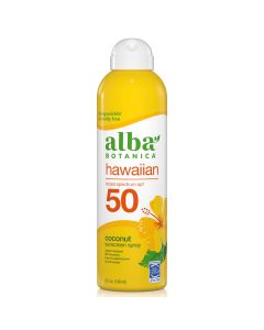 Alba Botanica Hawaiian Sunscreen Spray SPF 50, Coconut, 5 fl oz"