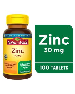 Nature Made Zinc 30 mg Tablets, Dietary Supplement for Immune Support, 100 Count"