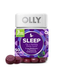 OLLY Sleep Gummy Supplement, 3mg Melatonin, L Theanine, Chamomile, Blackberry Flavor, 50 Ct"