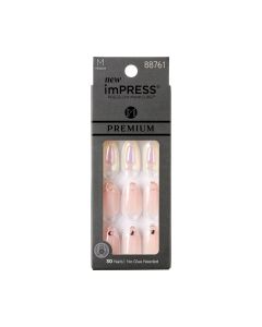 KISS imPRESS Premium Medium Almond Press-On Nails, Glossy Pink, 30 Pieces"