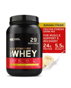 Optimum Nutrition, Gold Standard 100% Whey Protein Powder, Banana Cream, 2 lb, 29 Servings"