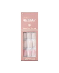 KISS imPRESS Bare but Better Press-on Nails, ‘Effortless Finish’, 30 Count"