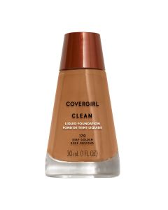 COVERGIRL Clean Liquid Foundation, 170 Deep Golden, 1 fl oz, Liquid Foundation, Moisturizing Foundation, Lightweight Foundation, Cruelty-Free Foundation, Unscented Foundation"