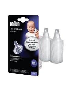 Braun Thermoscan Ear Thermometer Lens Filters, Latex-Free, BPA Free, 40 Pack, Clear, LF40US01"