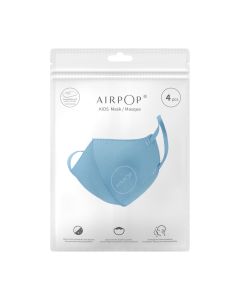 Airpop Kids Reusable Washable Face Mask, 4-Layer Face Coverings, Contoured Fit, Lightweight Design, Kids Face Masks (4 Pack) - Blue"