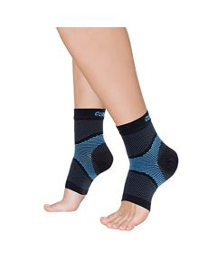 Copper Fit Ice Plantar Fascia Ankle Compression Sleeve Brace, Black, Small/Medium, FSA HSA Eligible"