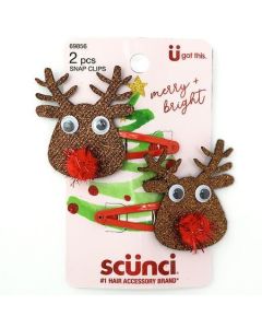 Scunci Novelty Reindeer Clips - 2.0 Ea